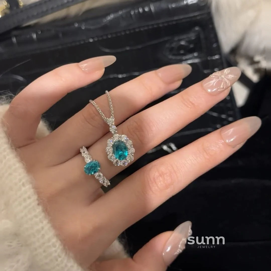 Saffron Paraiba Starburst Necklace