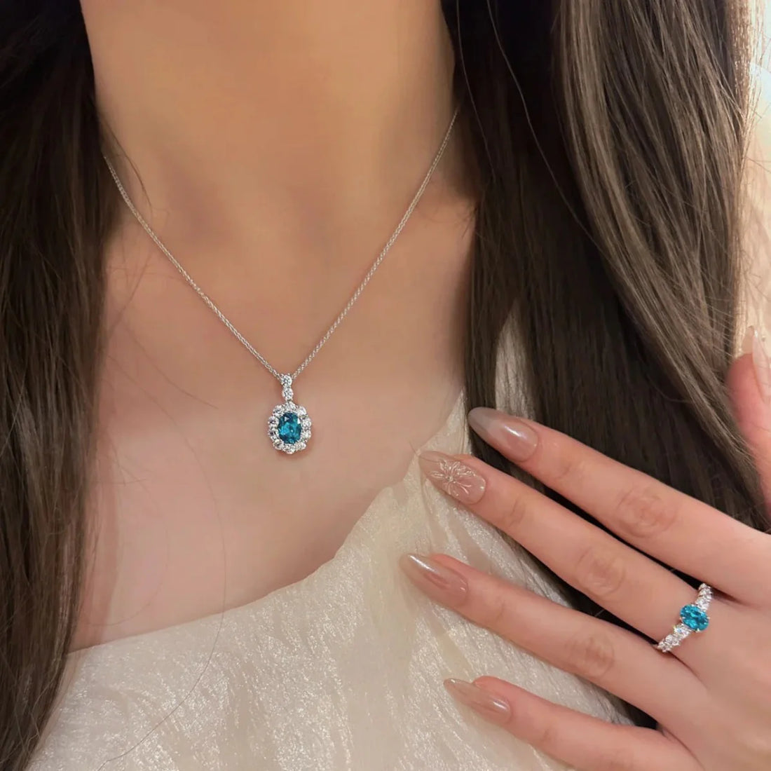 Saffron Paraiba Starburst Necklace
