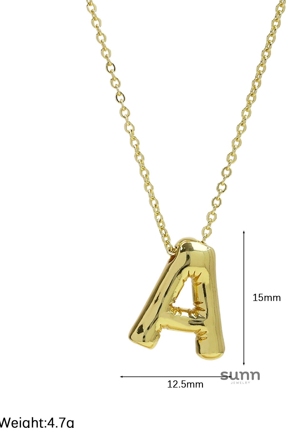 Saffron Puffy Initial Necklace [392DTU8Y]