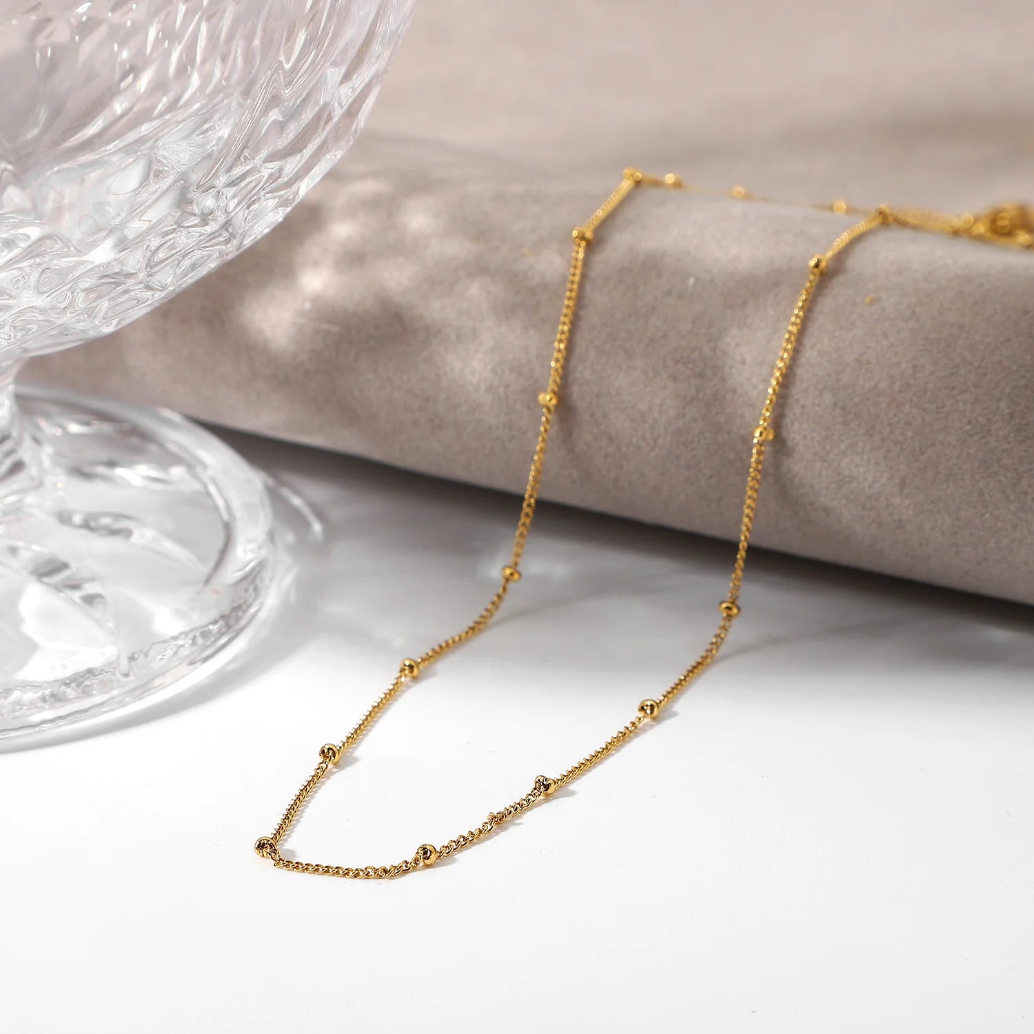 Safia Layered Bead Chain Necklace