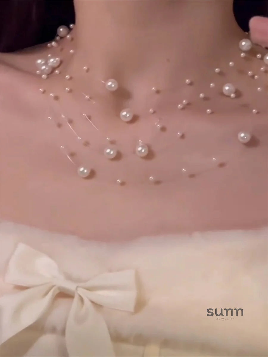 Sahar Starry Pearl Choker Necklace