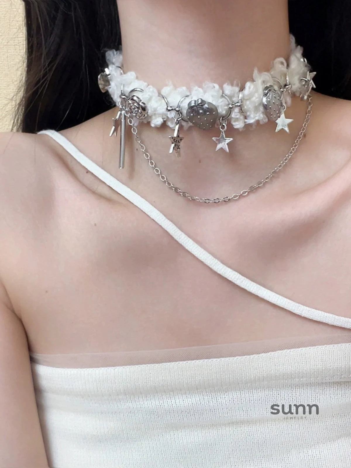 Sahasra Plush Strawberry Choker