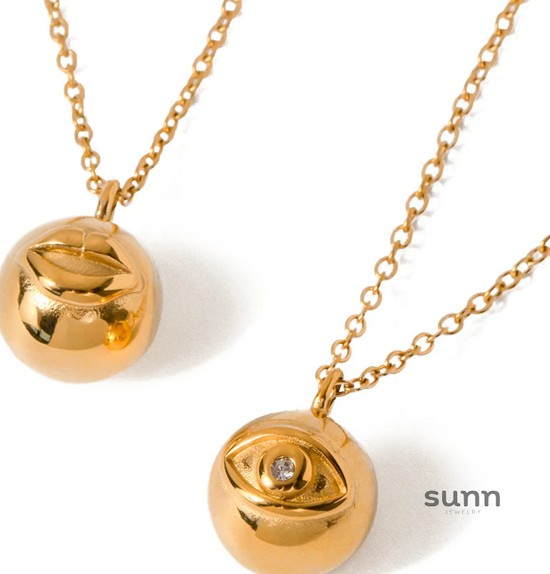 Saida Evil Eye & Lip Necklace