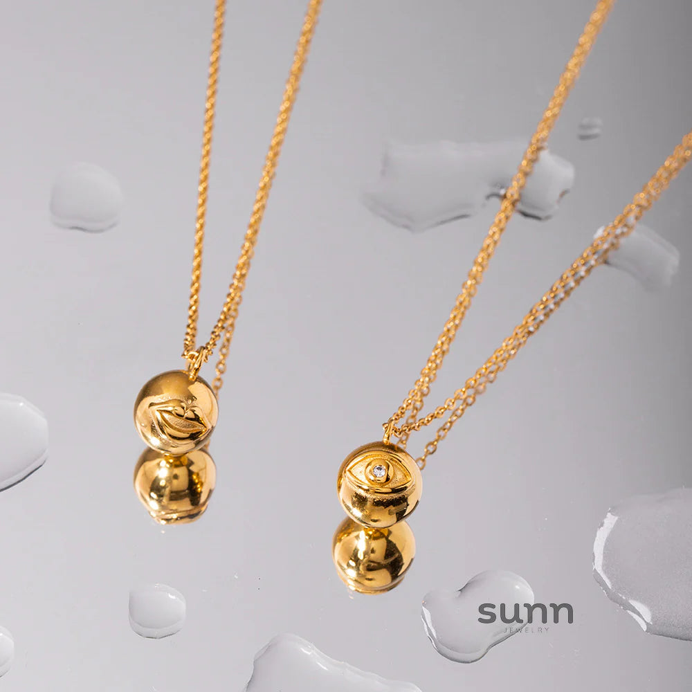 Saida Evil Eye & Lip Necklace