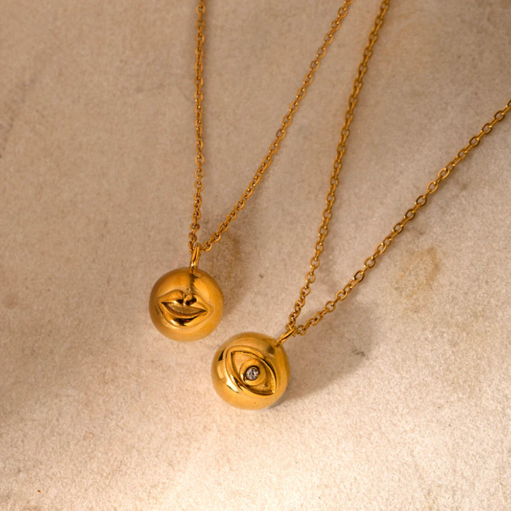 Saida Evil Eye & Lip Necklace