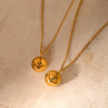 Saida Evil Eye & Lip Necklace