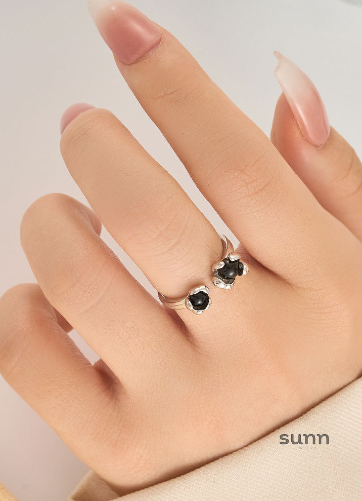 Salma Agate Bloom Open Ring [RIA3ST67]