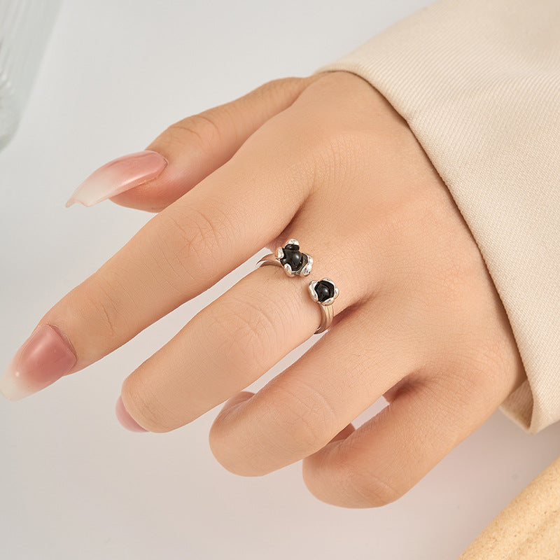 Salma Agate Bloom Open Ring [871SFLDG]