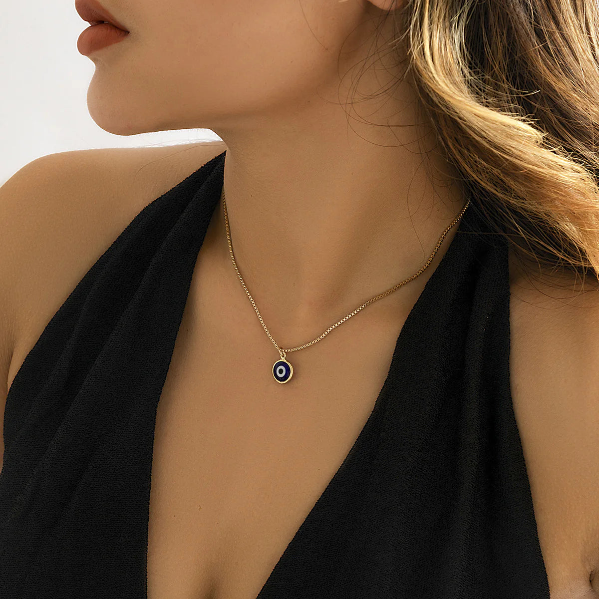 Salome Dainty Eye Pendant Necklace