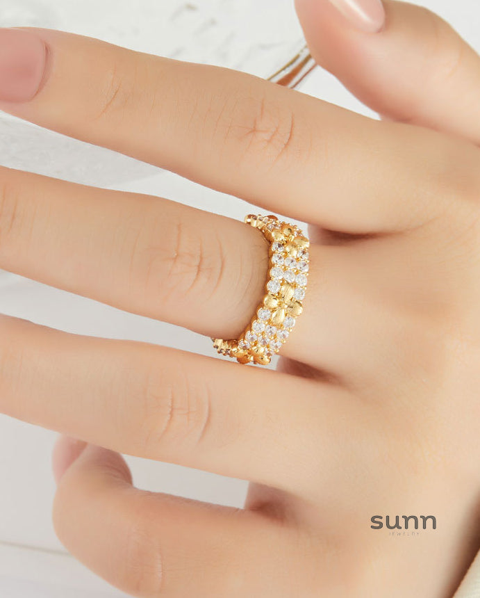 Salome Delicate Floral Open Ring [EN6WA3B8]