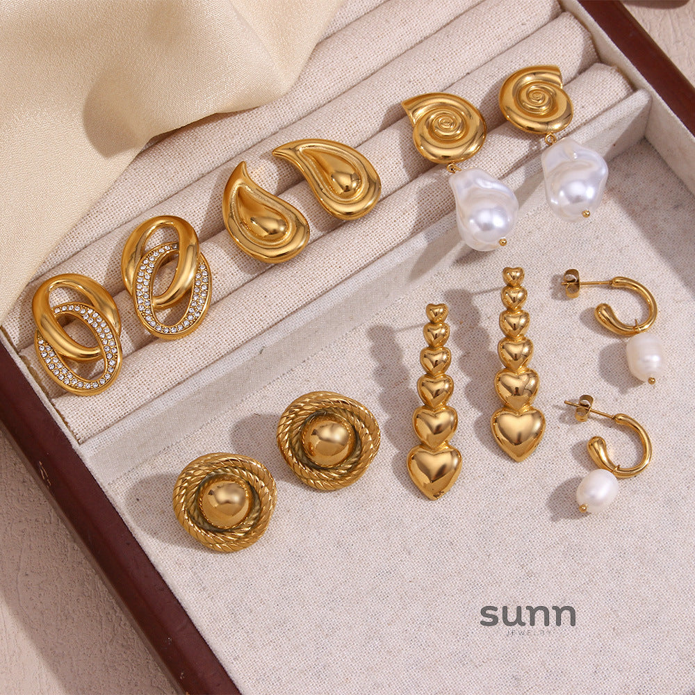 Sama Vintage Gold Drop Earrings [9ALVKJRA]