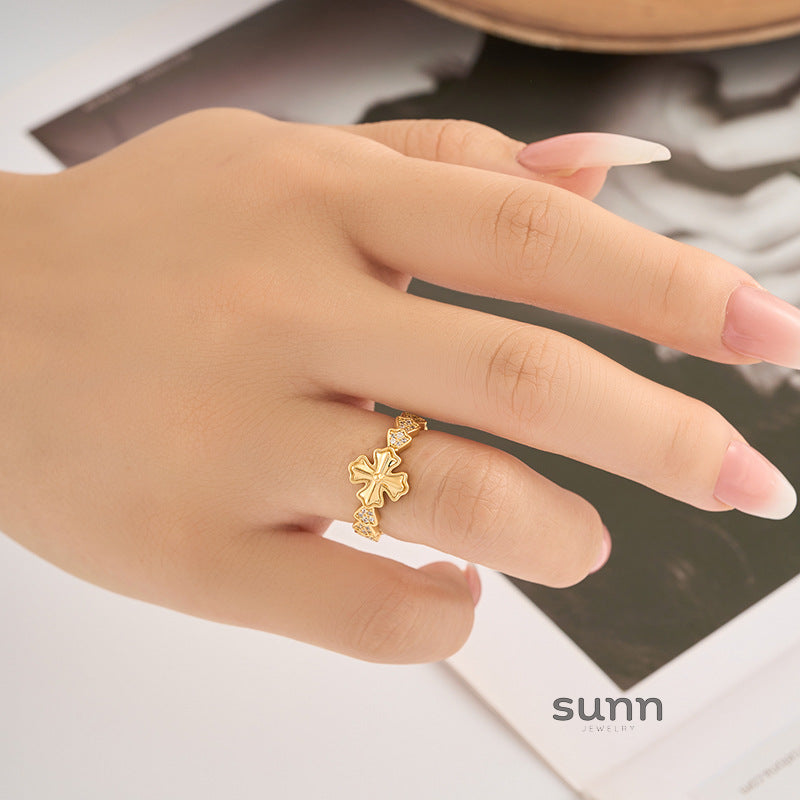 Samiah Zircon Cross Ring [6Z805PL1]