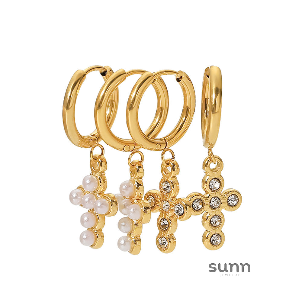 Samiyah Cross Pendant Earrings [I7PI9C8B]