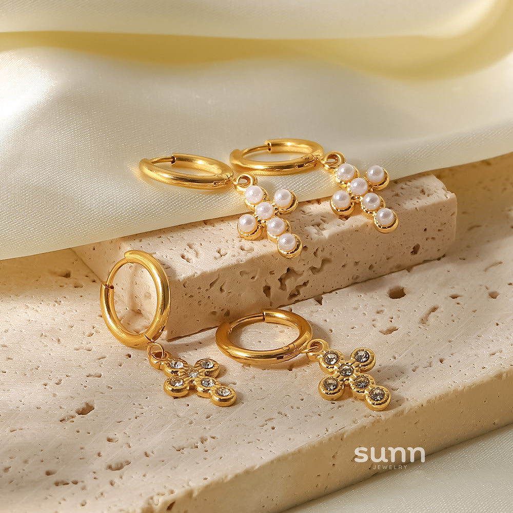 Samiyah Cross Pendant Earrings [9IA4EQRC]