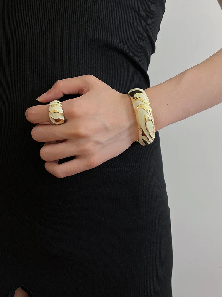 Sana Enamel Open Bangle Ring