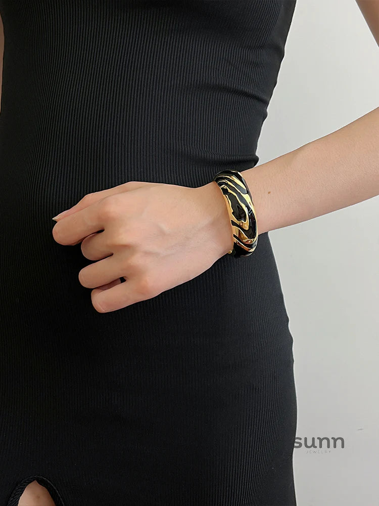 Sana Enamel Open Bangle Ring