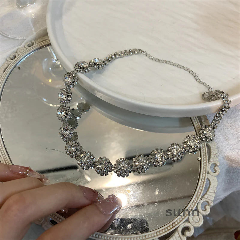 Sandy Rhinestone Choker Necklace