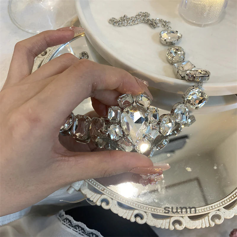 Sandy Rhinestone Choker Necklace