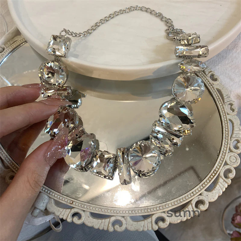 Sandy Rhinestone Choker Necklace