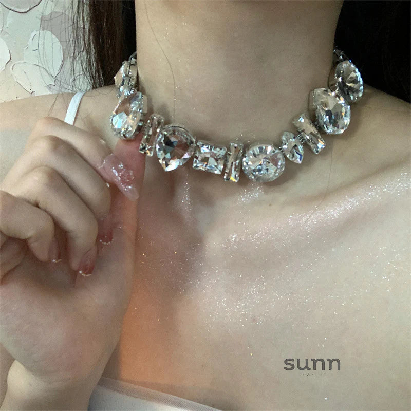 Sandy Rhinestone Choker Necklace