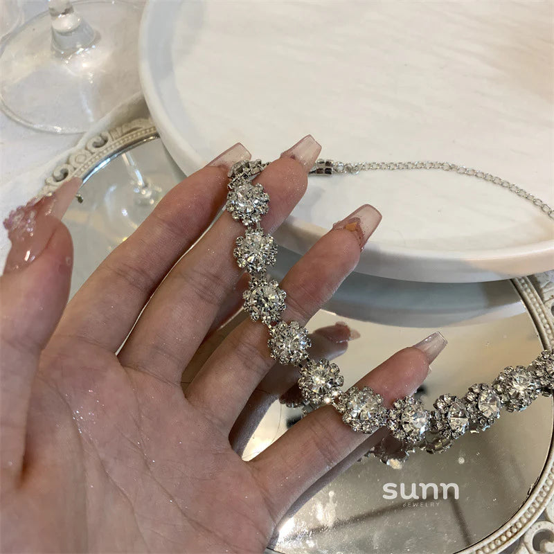 Sandy Rhinestone Choker Necklace