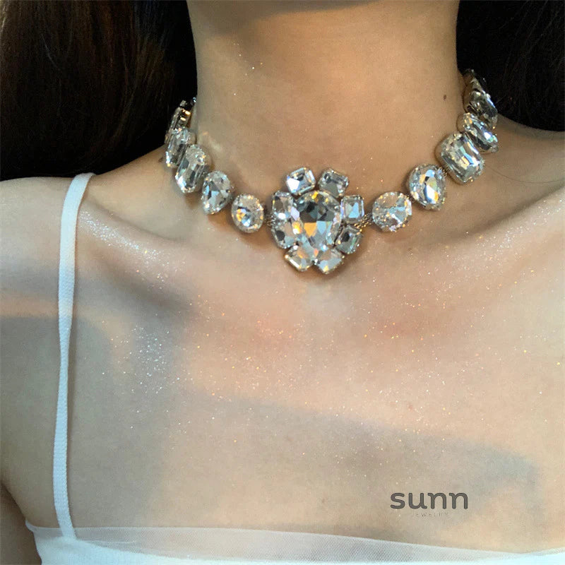 Sandy Rhinestone Choker Necklace