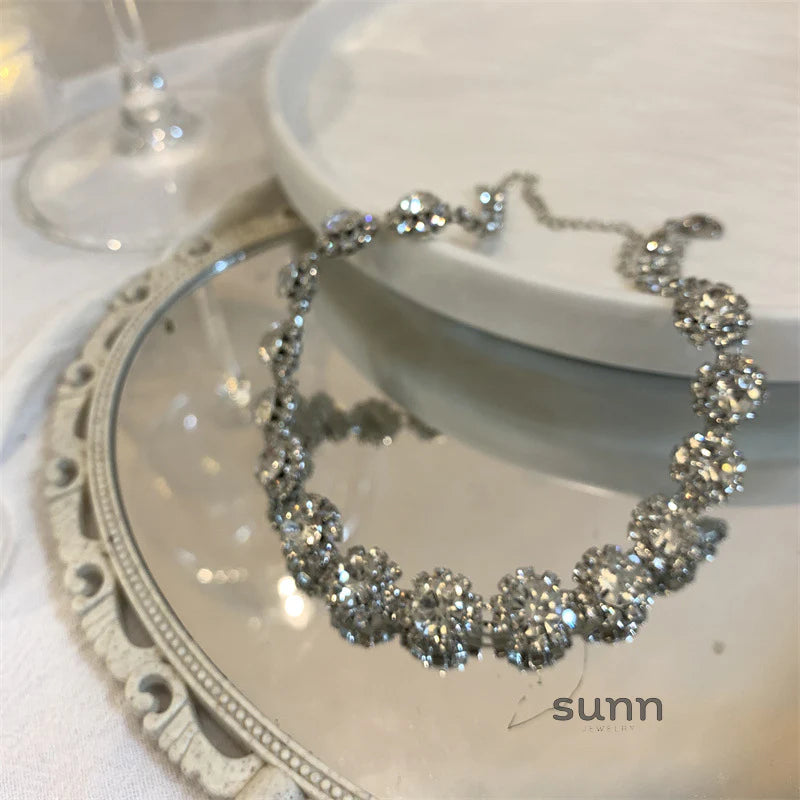 Sandy Rhinestone Choker Necklace