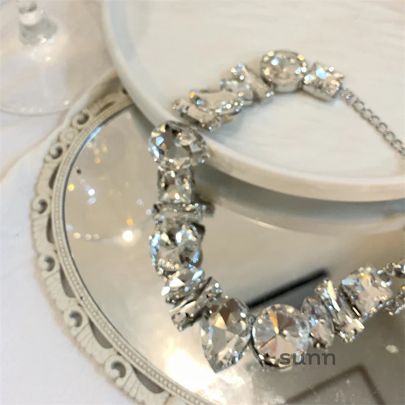 Sandy Rhinestone Choker Necklace