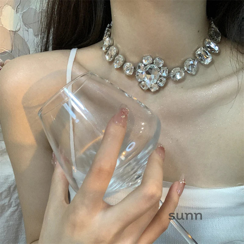 Sandy Rhinestone Choker Necklace