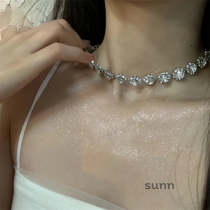 Sandy Rhinestone Choker Necklace