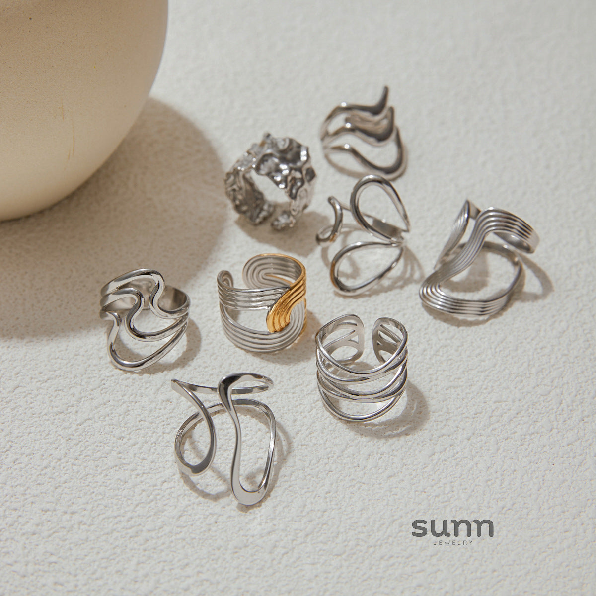 Sanvi Geometric Line Rings [XBSO4YDV]