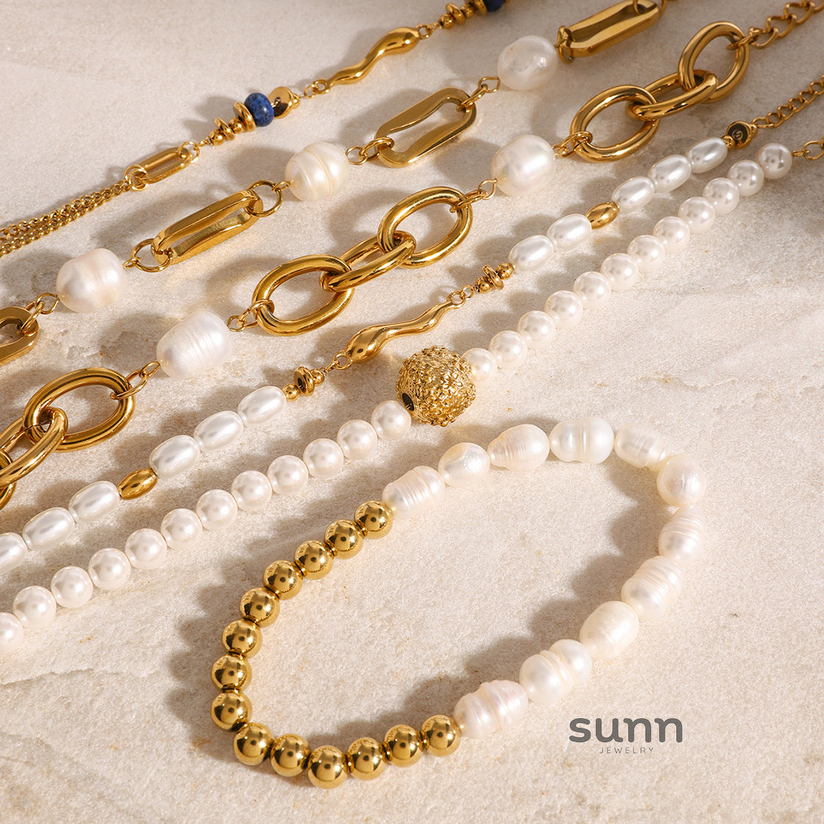 Sanvi Layered Pearl Bracelets [JAS39WFR]
