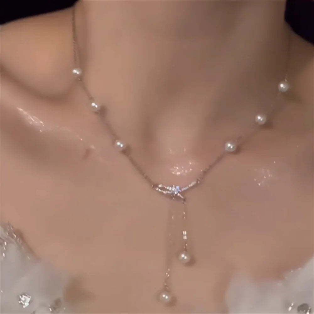 Sanya Bowknot Pearl Necklace