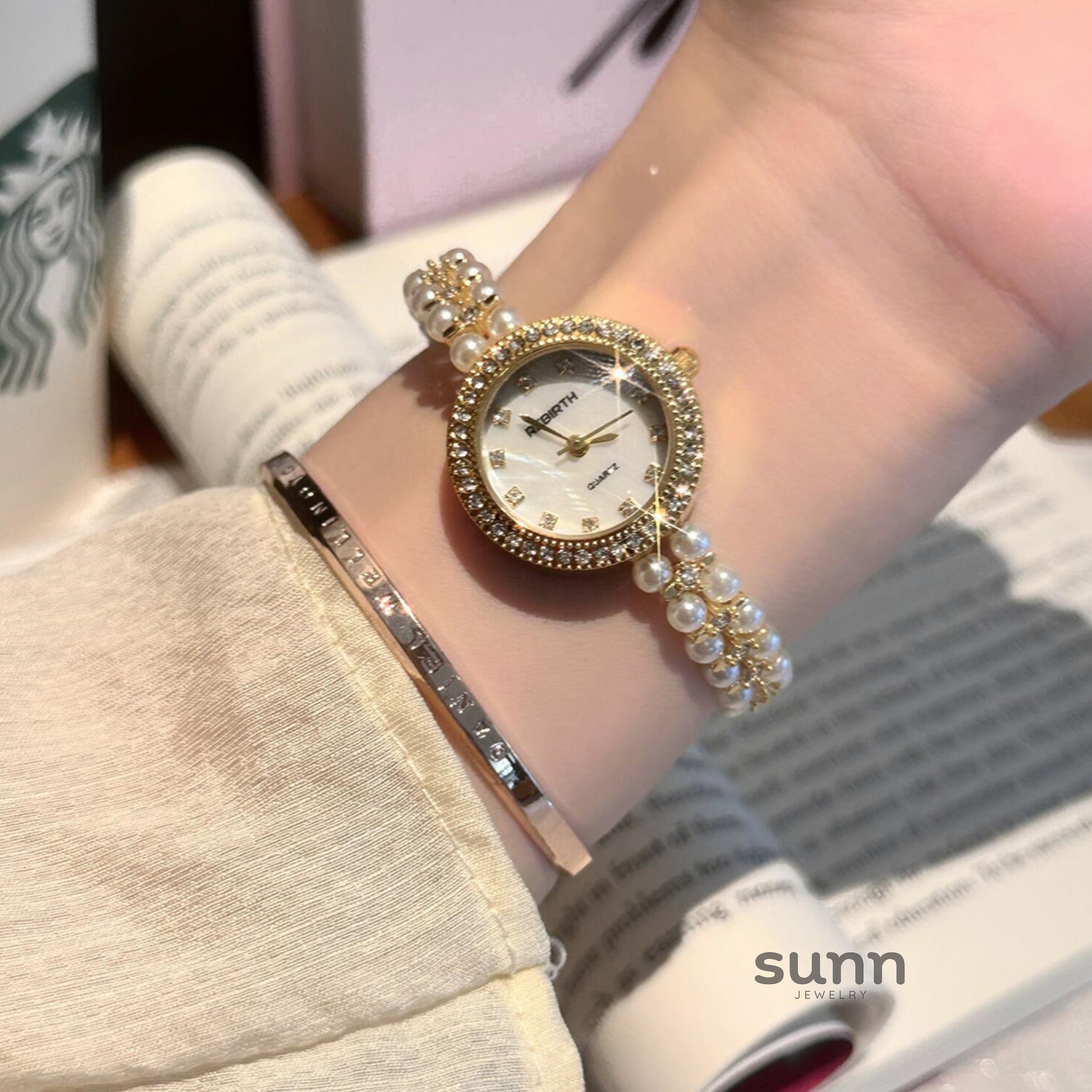Saraya Delicate Pearl Watch