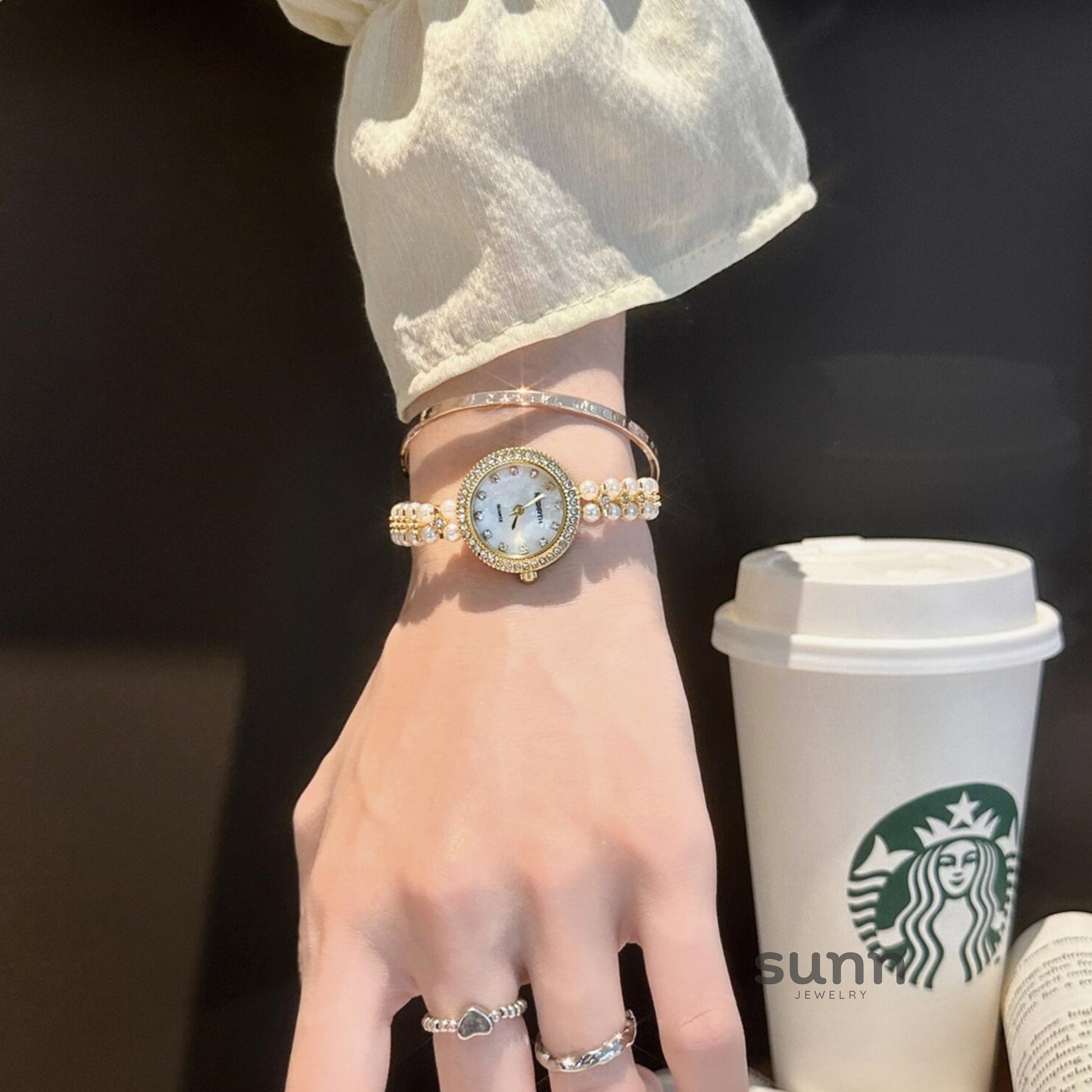 Saraya Delicate Pearl Watch