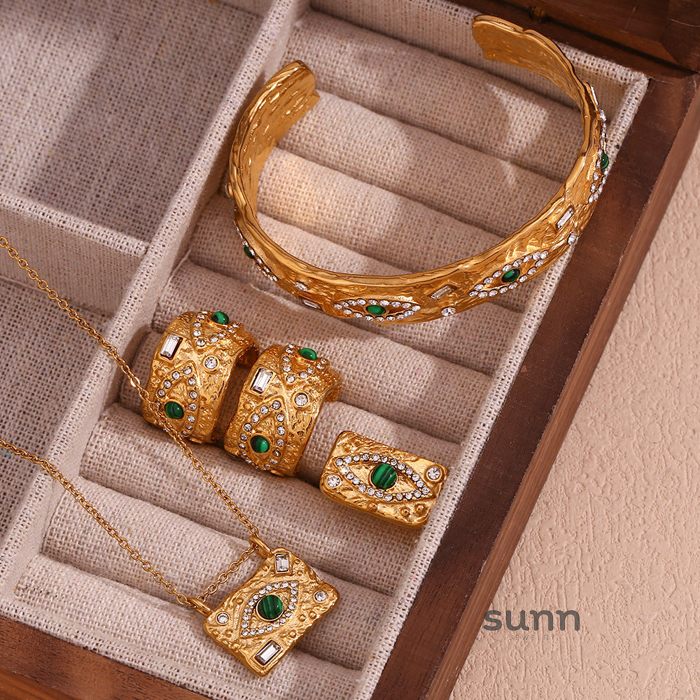 Sarena Malachite Eye Jewelry Set [NB29LYFQ]