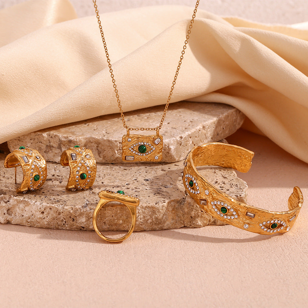 Sarena Malachite Eye Jewelry Set [87ARZEZD]