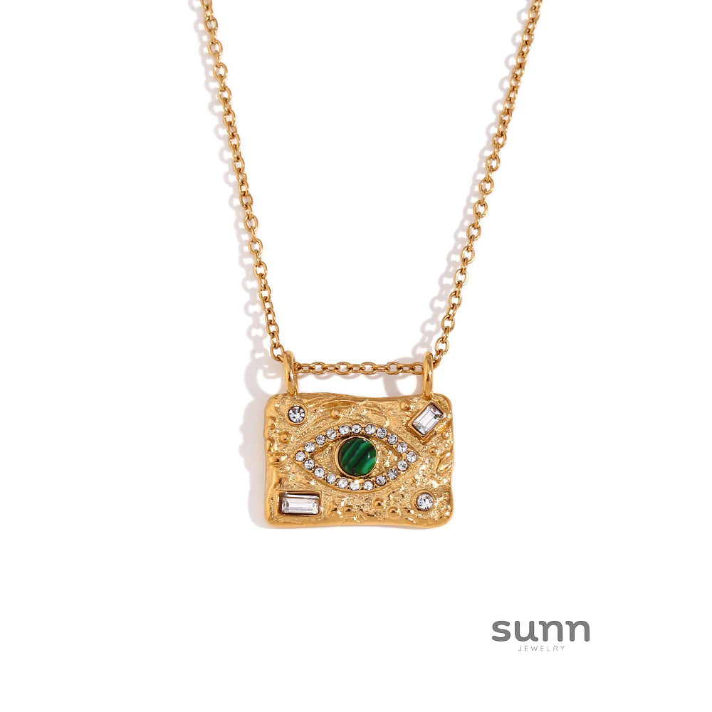 Sarena Malachite Eye Jewelry Set [QB3NJPEO]