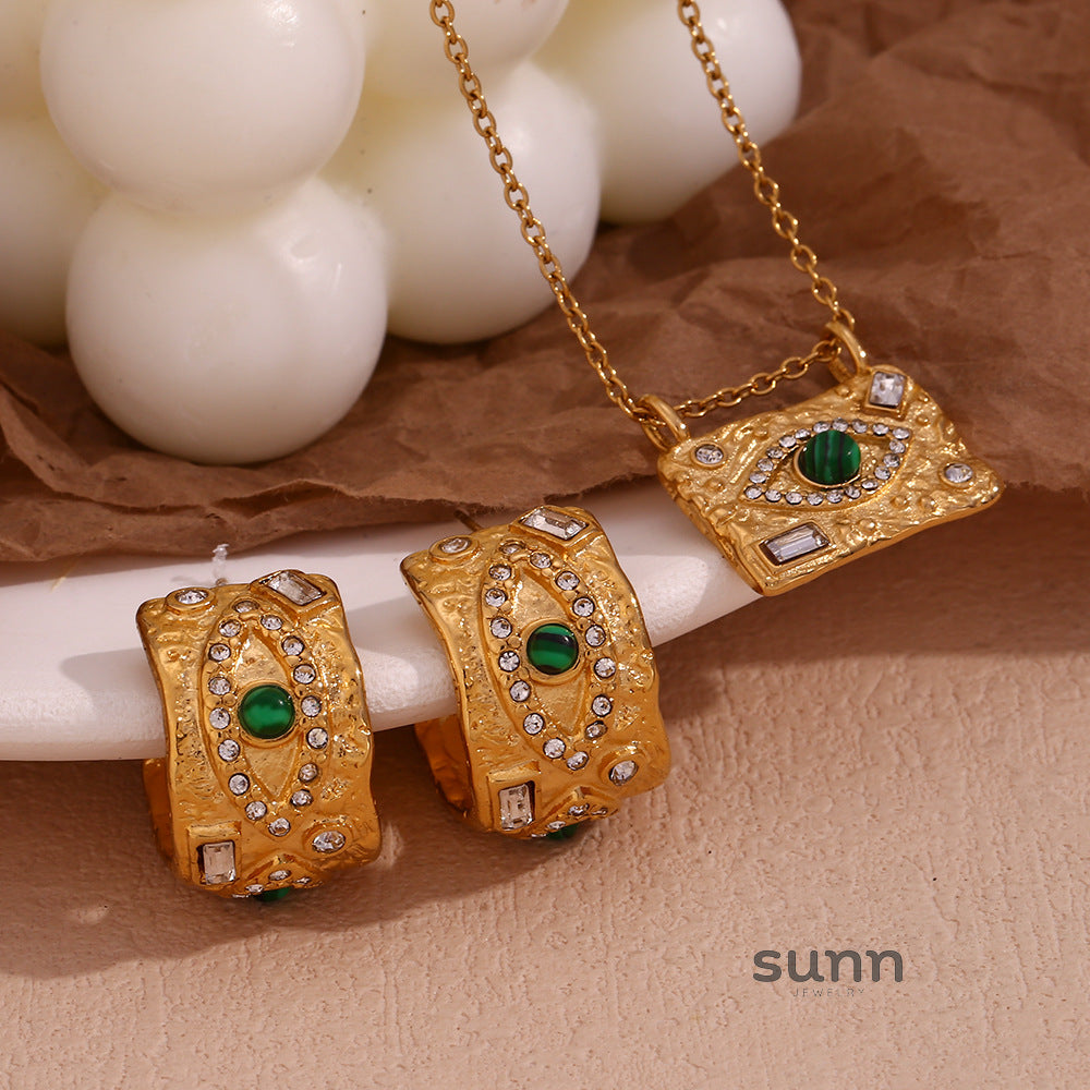 Sarena Malachite Eye Jewelry Set [87ARZEZD]