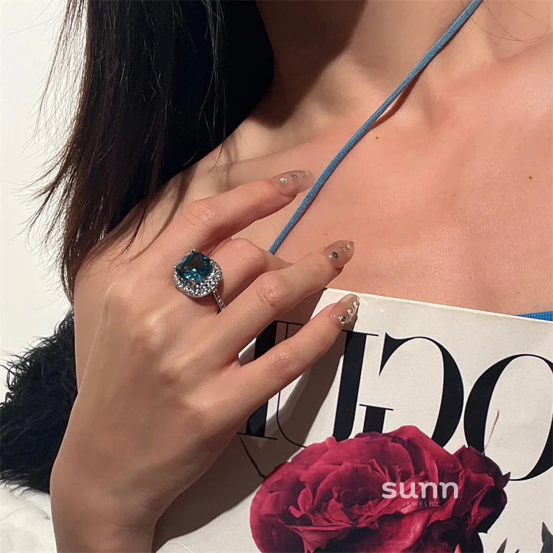 Savanah Sea Blue Zircon Ring
