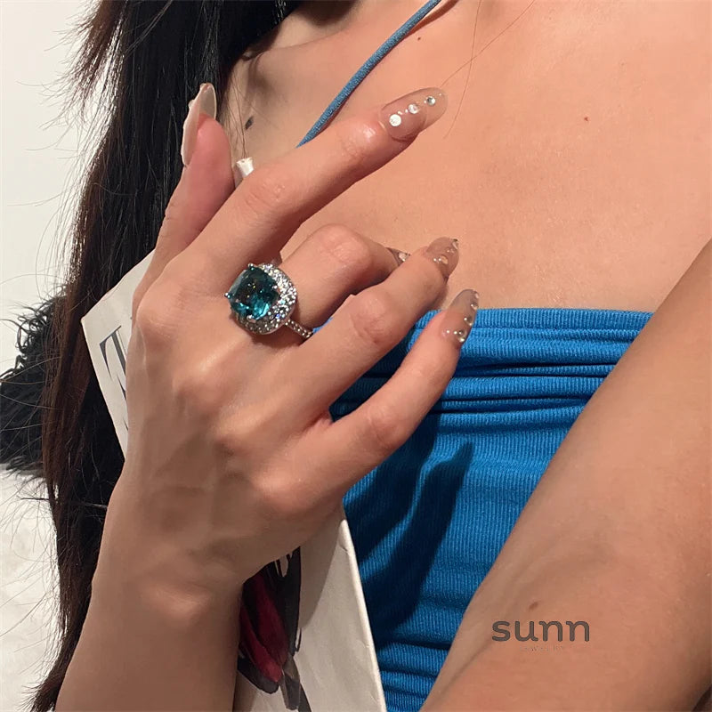 Savanah Sea Blue Zircon Ring