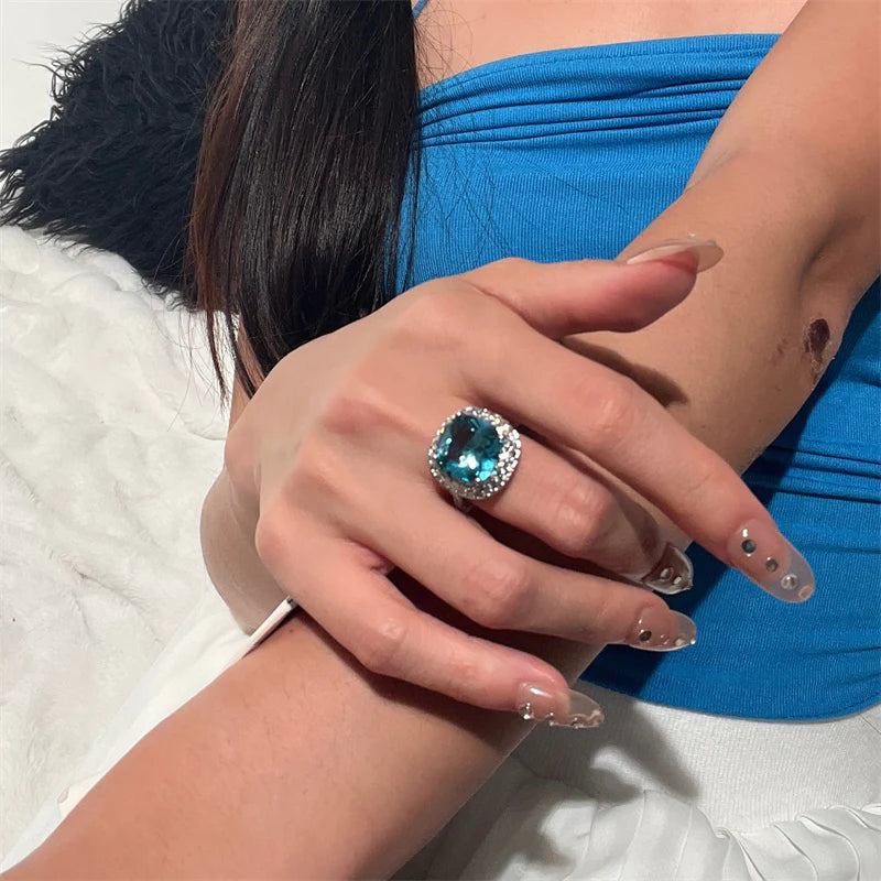Savanah Sea Blue Zircon Ring