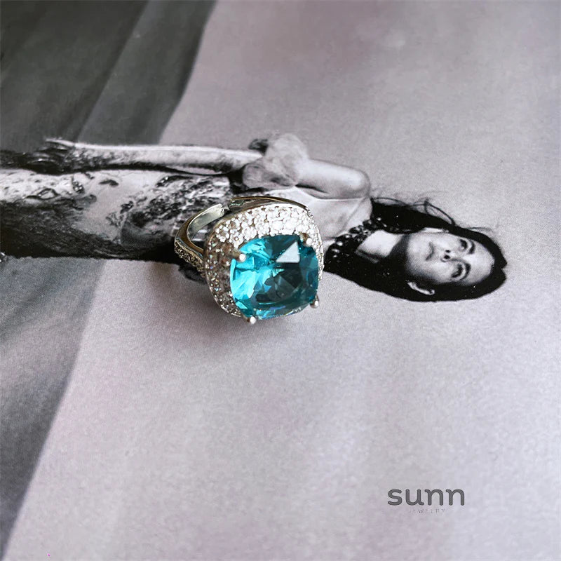 Savanah Sea Blue Zircon Ring