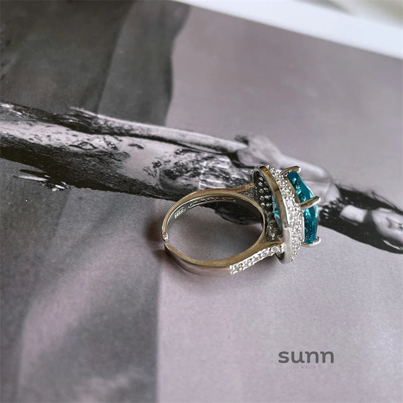 Savanah Sea Blue Zircon Ring