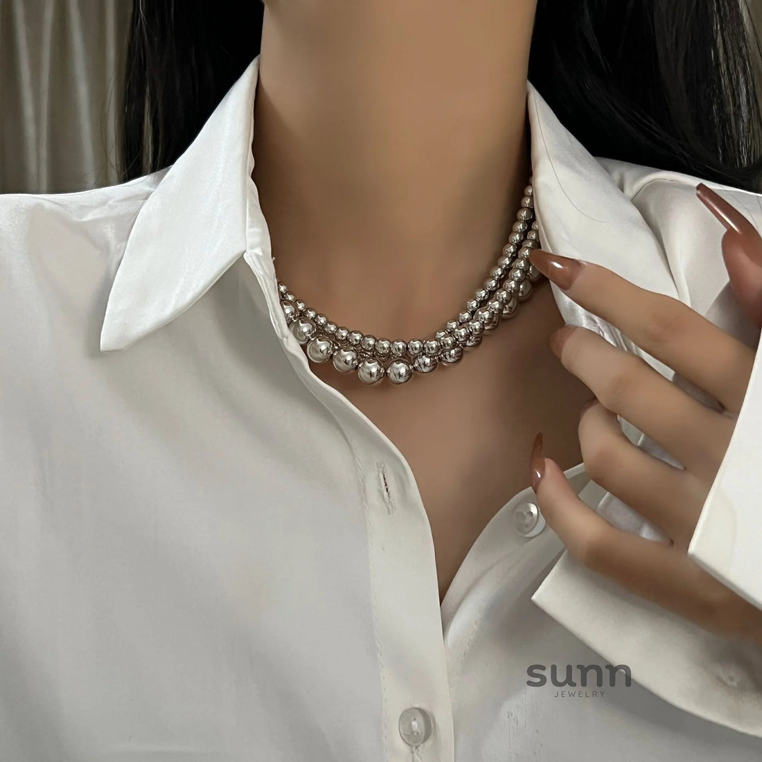 Savanah Triple-Layer Bead Necklace