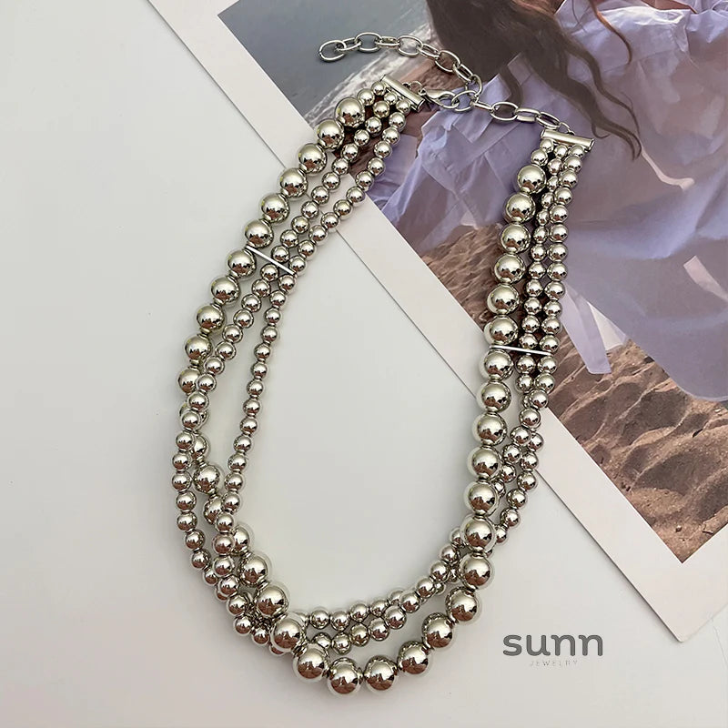 Savanah Triple-Layer Bead Necklace