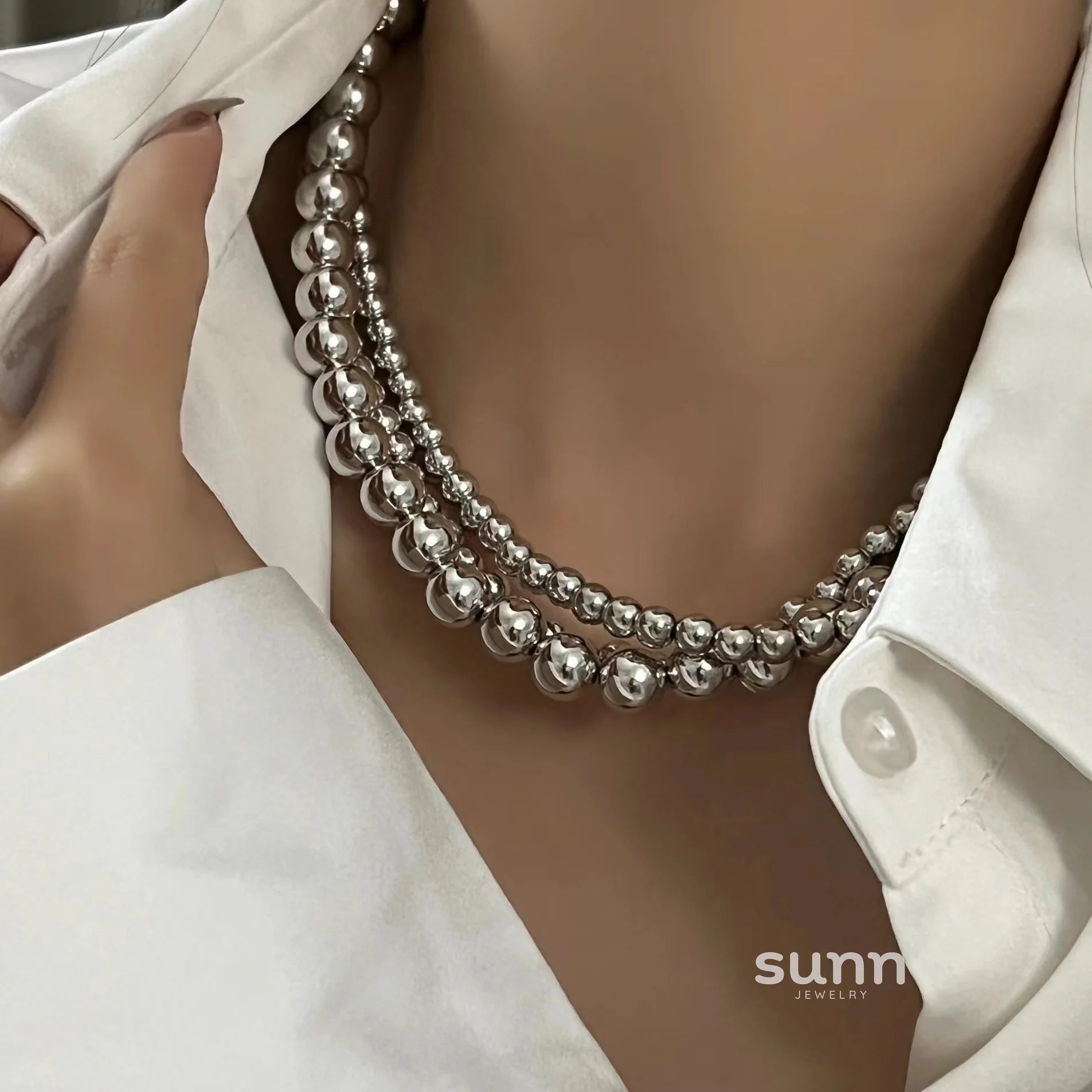 Savanah Triple-Layer Bead Necklace
