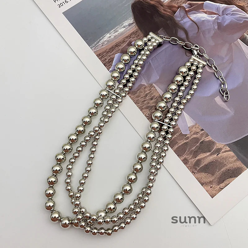 Savanah Triple-Layer Bead Necklace