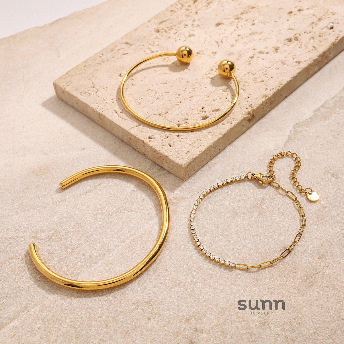 Savanna Zircon & Cuff Bracelets [TC636T2G]