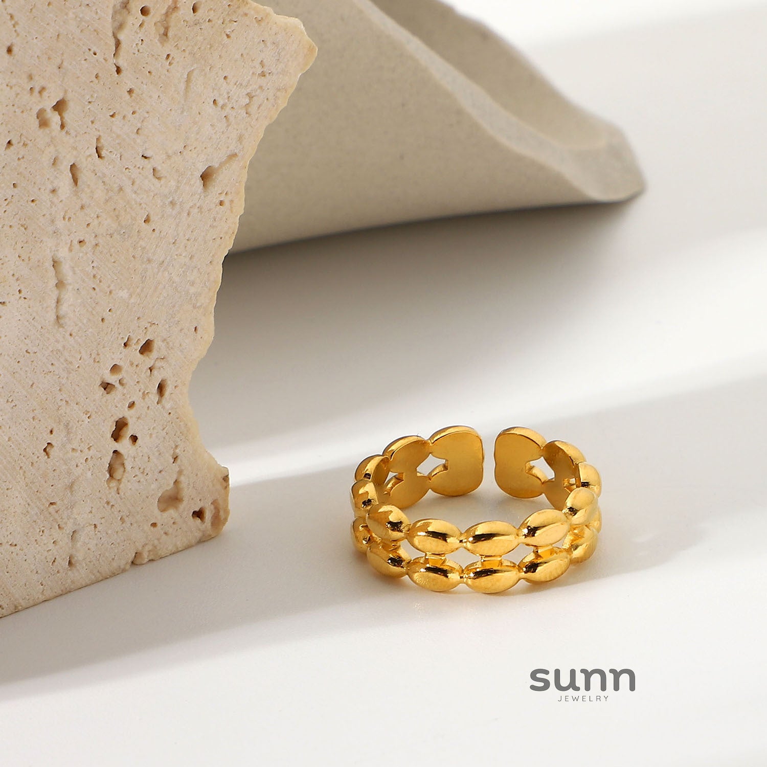 Savannah Double Oval Gold Ring [I3SRWDGA]
